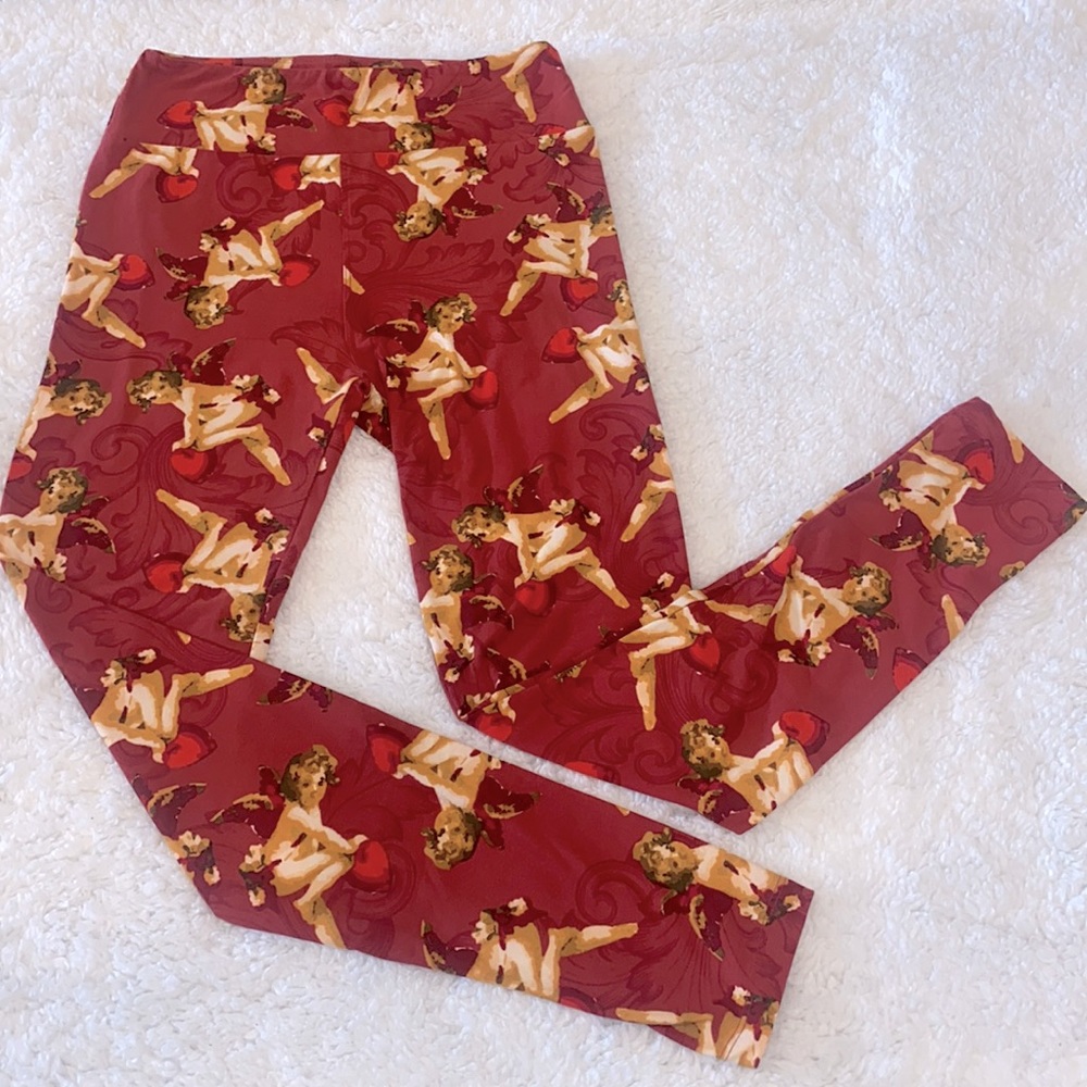 One Size Red Cupid LulaRoe Leggings